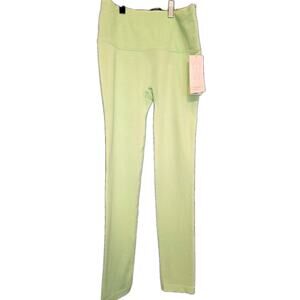 NWT M Women's Neon Green Ribbed Athletic Leggings High-Rise MSRP $30
